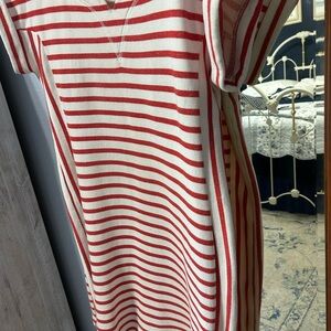 Talbots SP Red and White Striped Dress